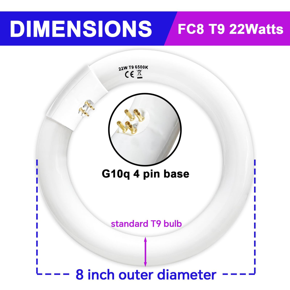 Celiwace 22W round bulb provides 1250 lumens for bright environments.