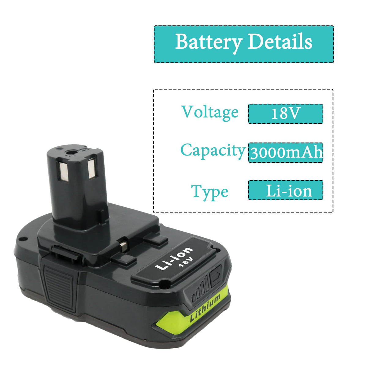 CELL9102 3.0Ah battery for Ryobi 18V, delivering reliable power on demanding jobs.