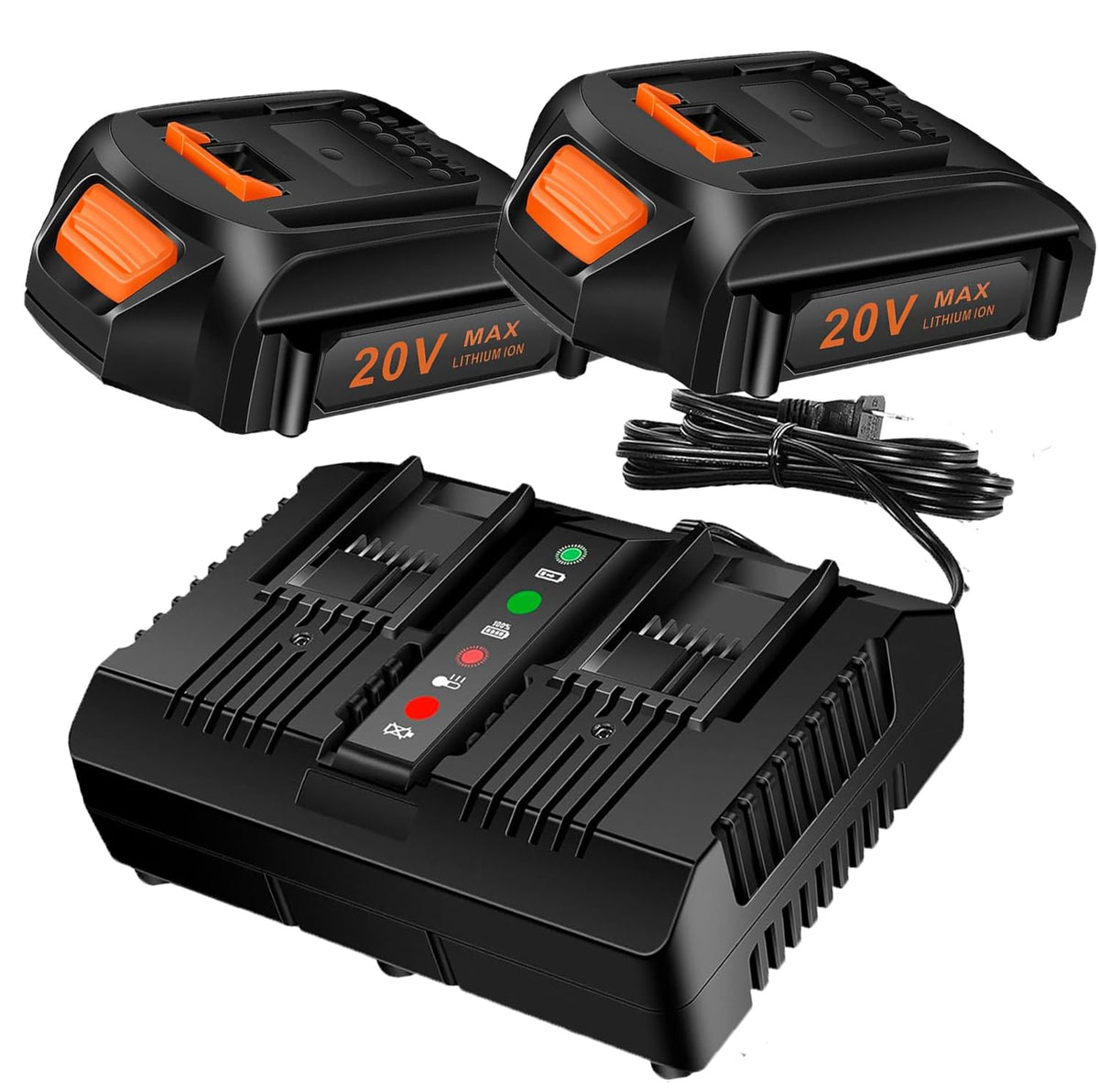 CELL9102 20V 3.0Ah two-pack powers Worx tools longer.