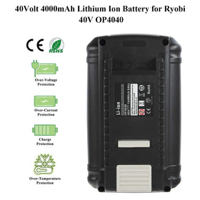 CELL9102 battery delivers extended runtime for long projects with Ryobi 40V tools.