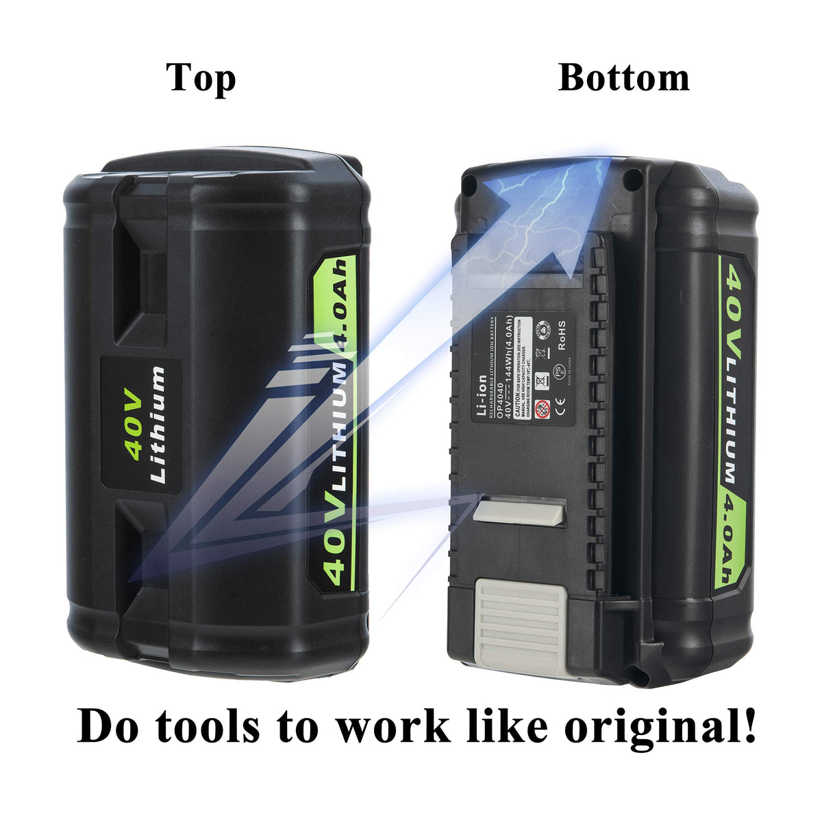 CELL9102 battery label with specs and 4.0Ah capacity for easy reference.