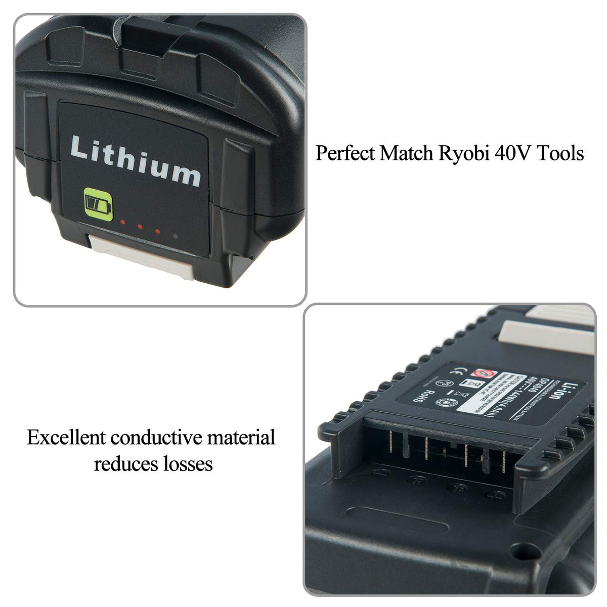 CELL9102 battery compatible with Ryobi 40V OP4040 for consistent power.