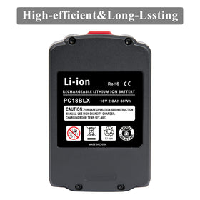 CELL9102 replacement battery fits Porter-Cable PC18B series.