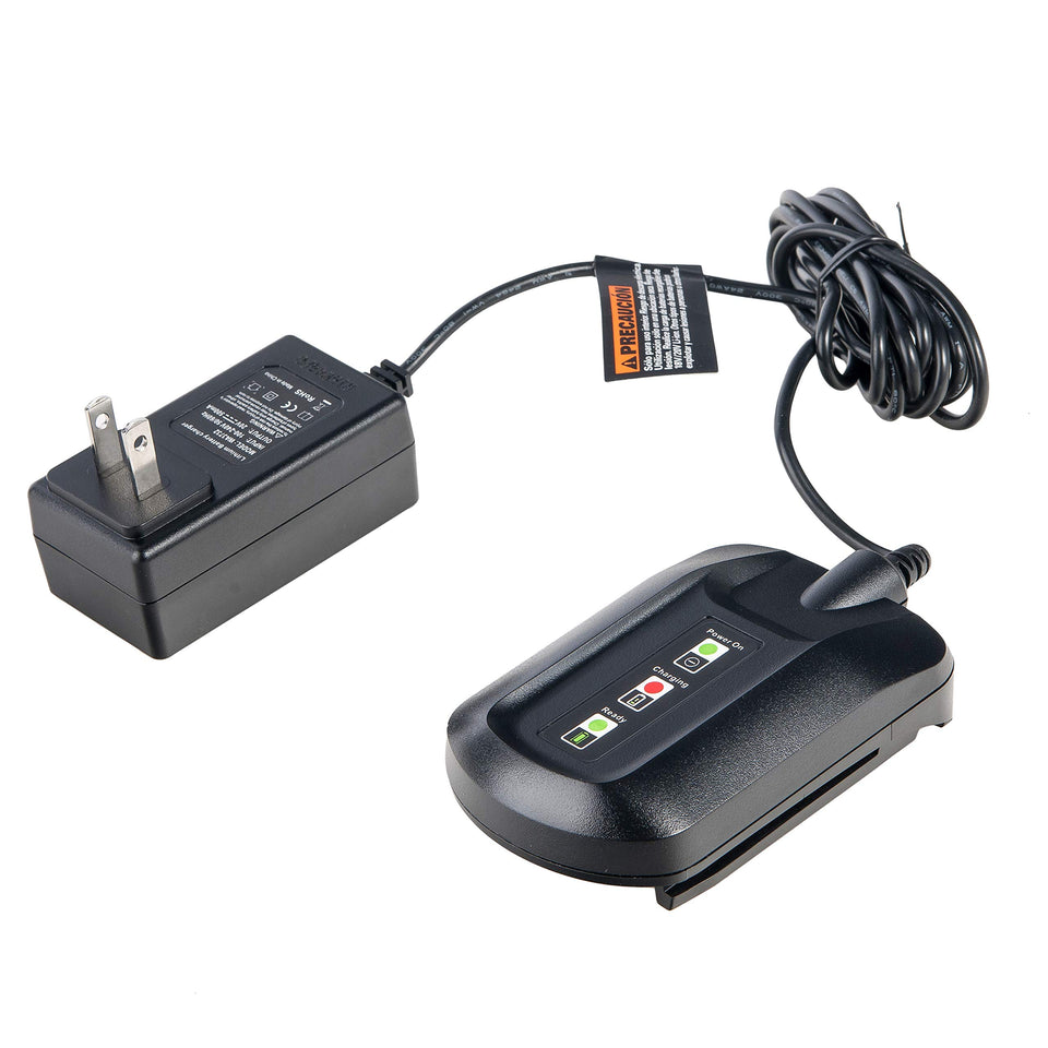 CELL9102 WA3742 charger front view highlights compact design for 20V batteries.