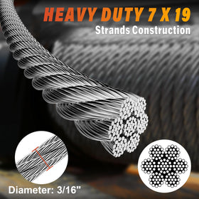 CELYND 7x19 wire rope provides strong railing support for DIY projects.