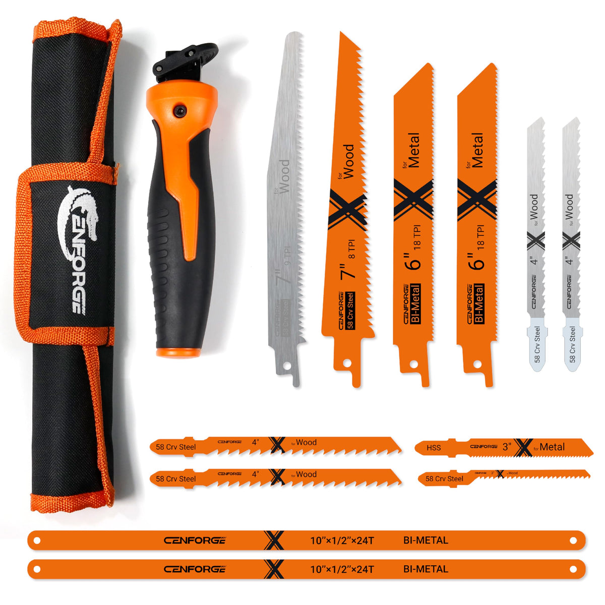 CENFORGE hand saw in ergonomic handle setup for comfortable, precise cuts.