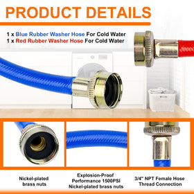 Cenipar 4FT red washing hose for hot water with high-flow reliability.