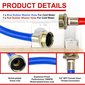 Cenipar 6ft hot water hose in red for quick hot water identification.