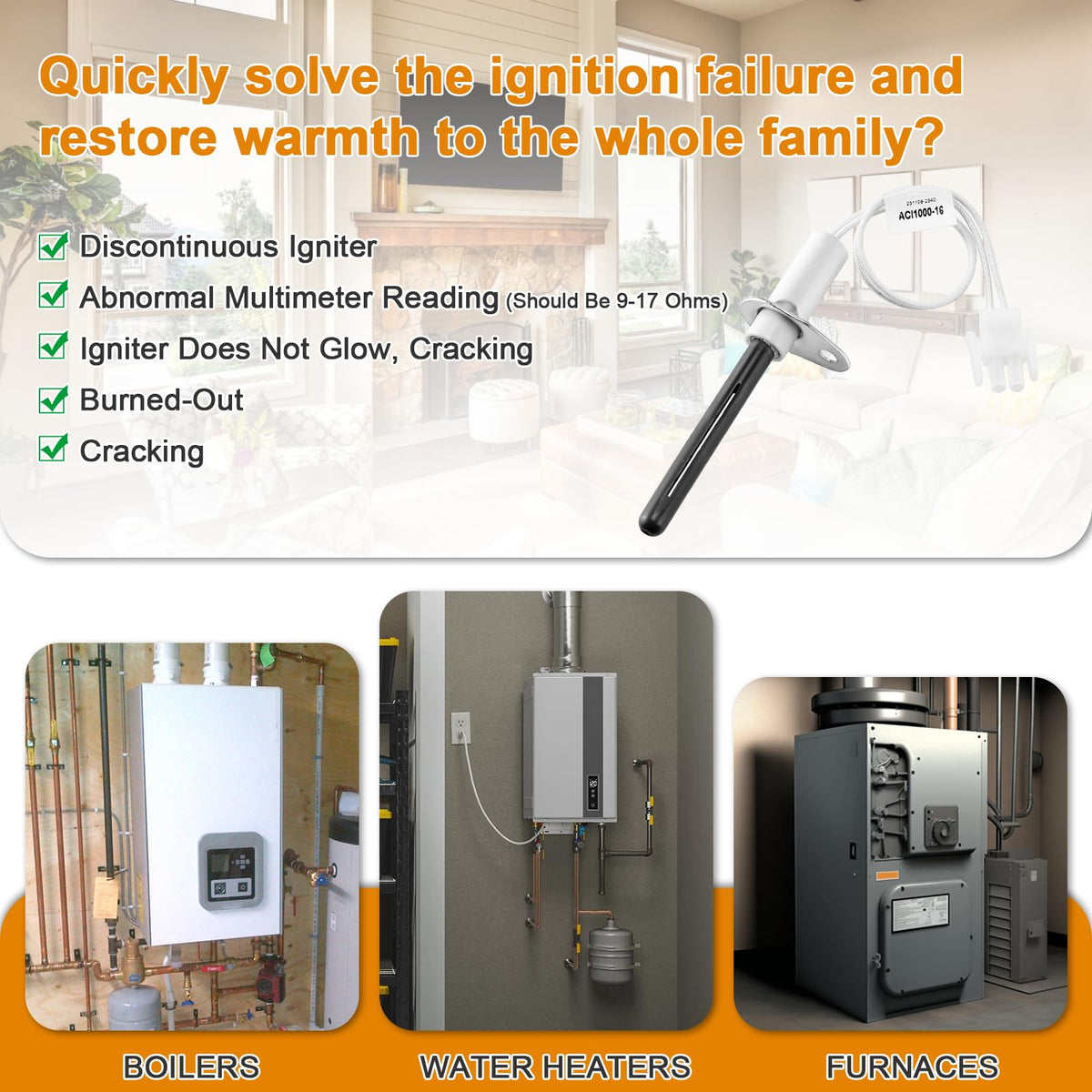 Plug-style connector enables quick, tool-free installation.