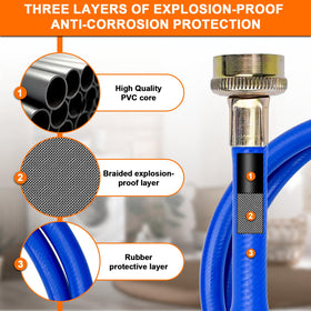 Cenipar washing hose with 3/4 NPT ends ensures universal washer compatibility.