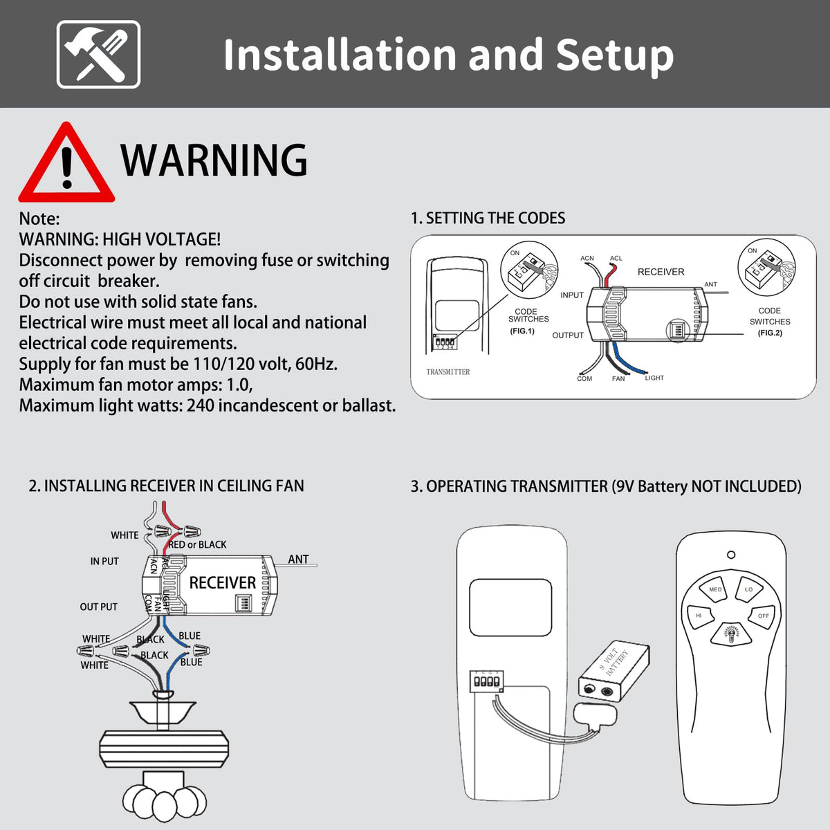 CENMING suitable for downrod fans; not recommended for hugger-style models
