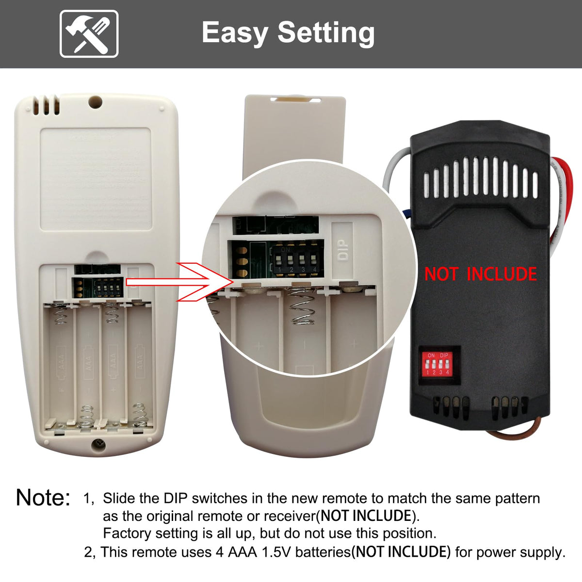 CENMING remote packaging includes wall mount, manual, and screws for easy setup.