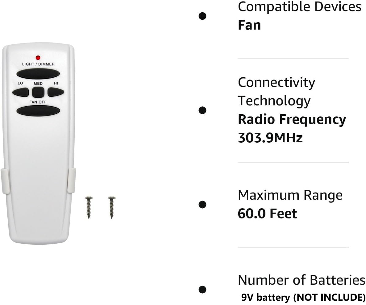 CENMING Fan-HD remote package contents showing included items.