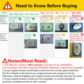 CENMING 3-speed dimmer buttons to adjust fan speed and light brightness