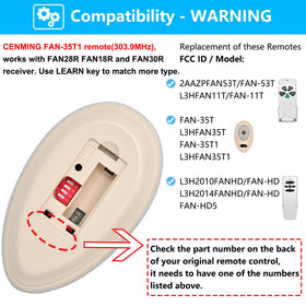 CENMING Learn key close-up enabling pairing with compatible receivers