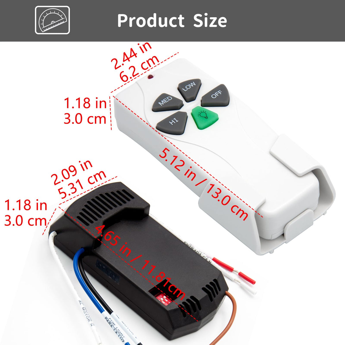 CENMING remote with green glow helps locate it in darkness