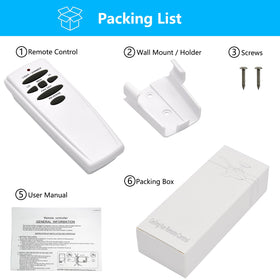 CENMING packaging shows remote, manual, and screws for installation.
