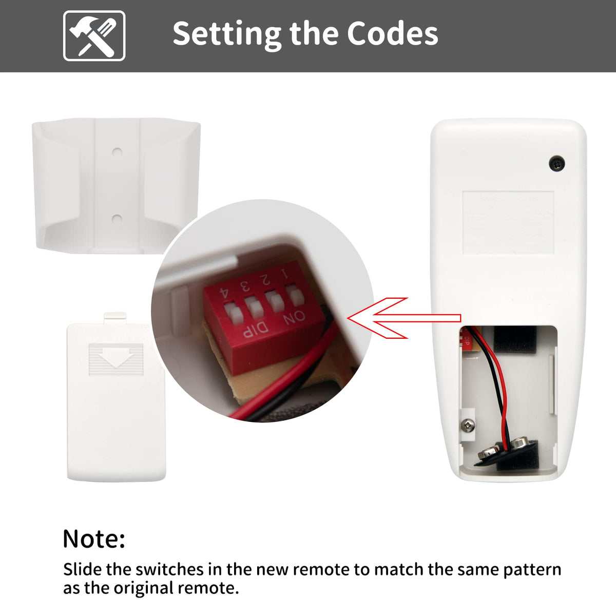 Wall-mount remote holder for convenient storage of the FAN-53T remote