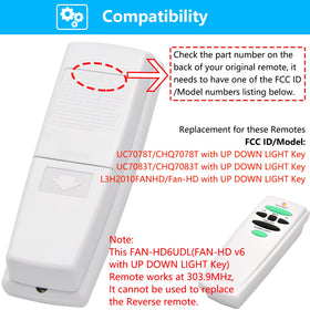 CENMING remote back with DIP switches for quick UC7078T code matching