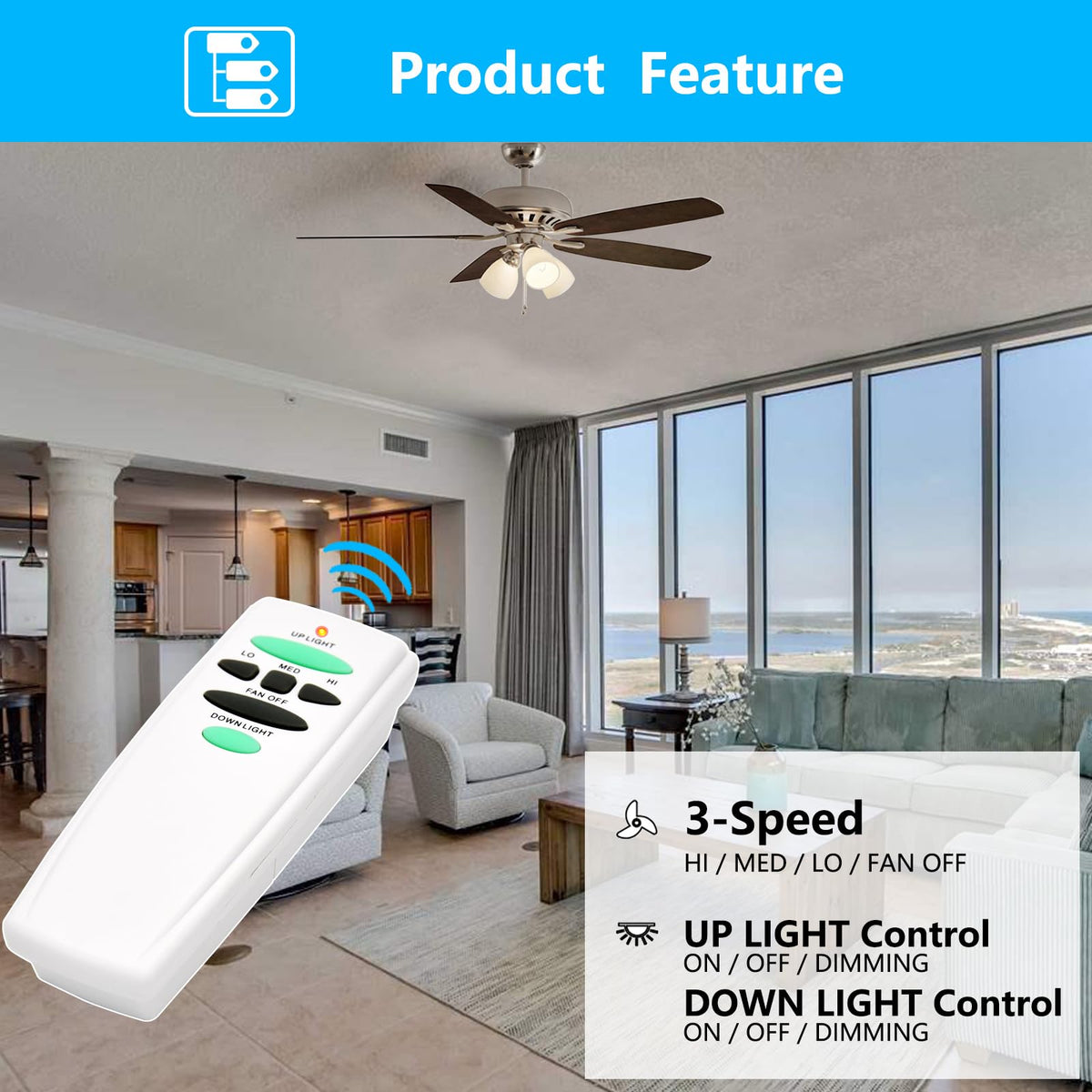 CENMING UC7083T focus on light-control button for up/down lighting