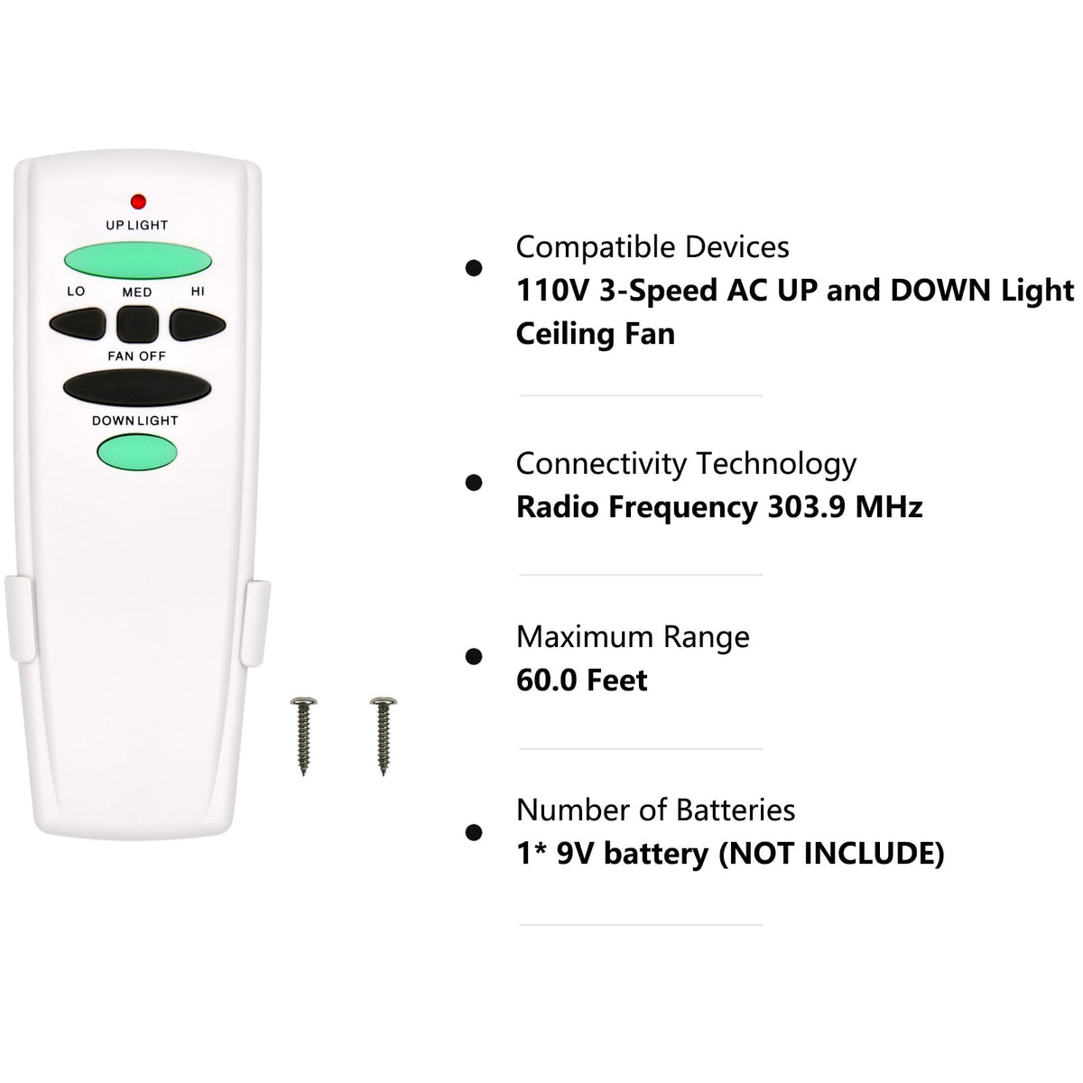 CENMING installation guide snippet for replacing Hampton Bay remote