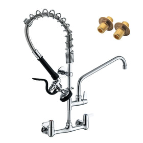 Cenosa commercial faucet front view with wall mount for busy kitchens