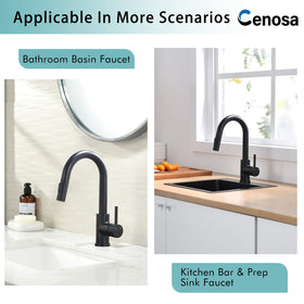 Cenosa single-handle operation simplifies temperature and flow control.