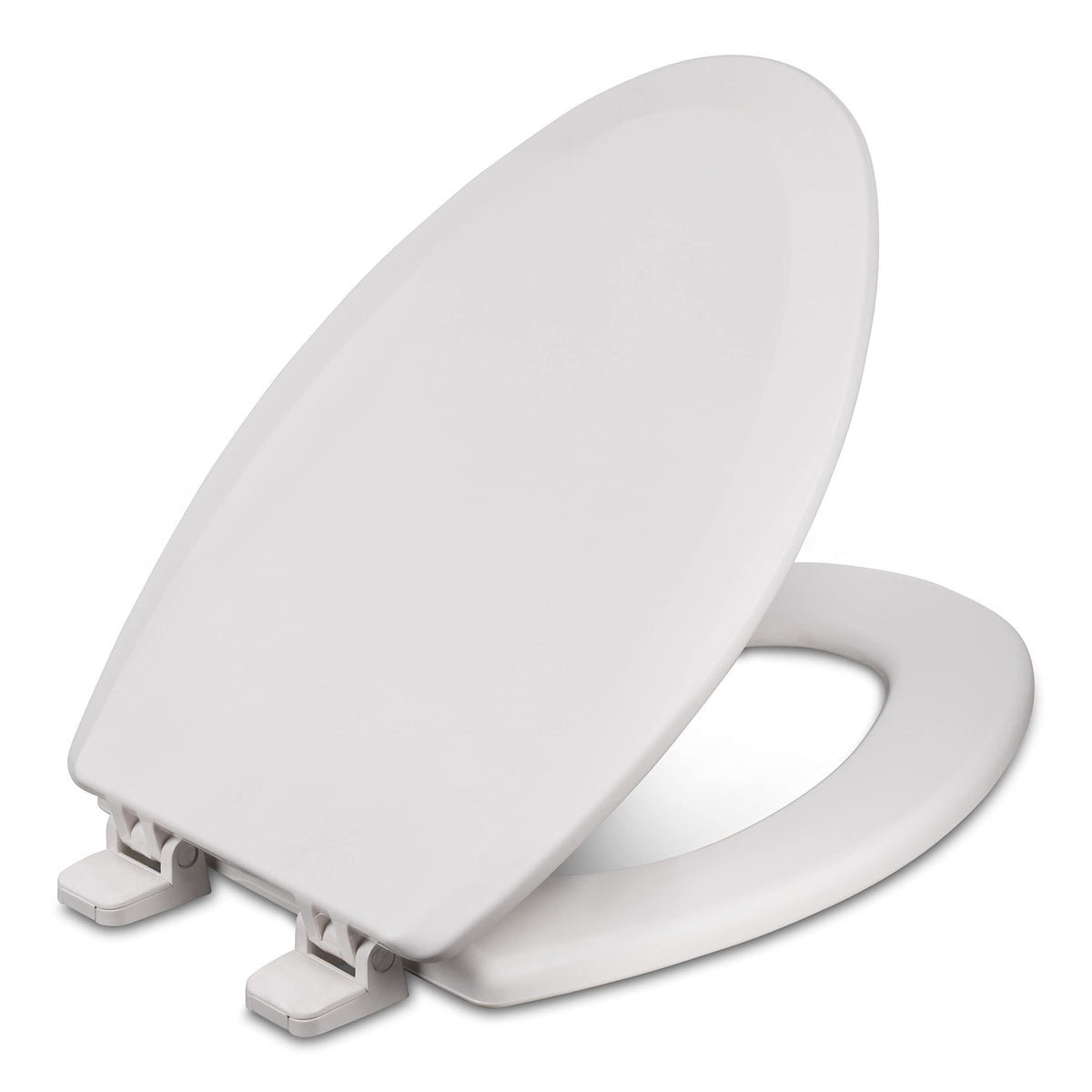 Centoco 900-001 elongated seat close-up shows durable wood-core and non-porous finish.