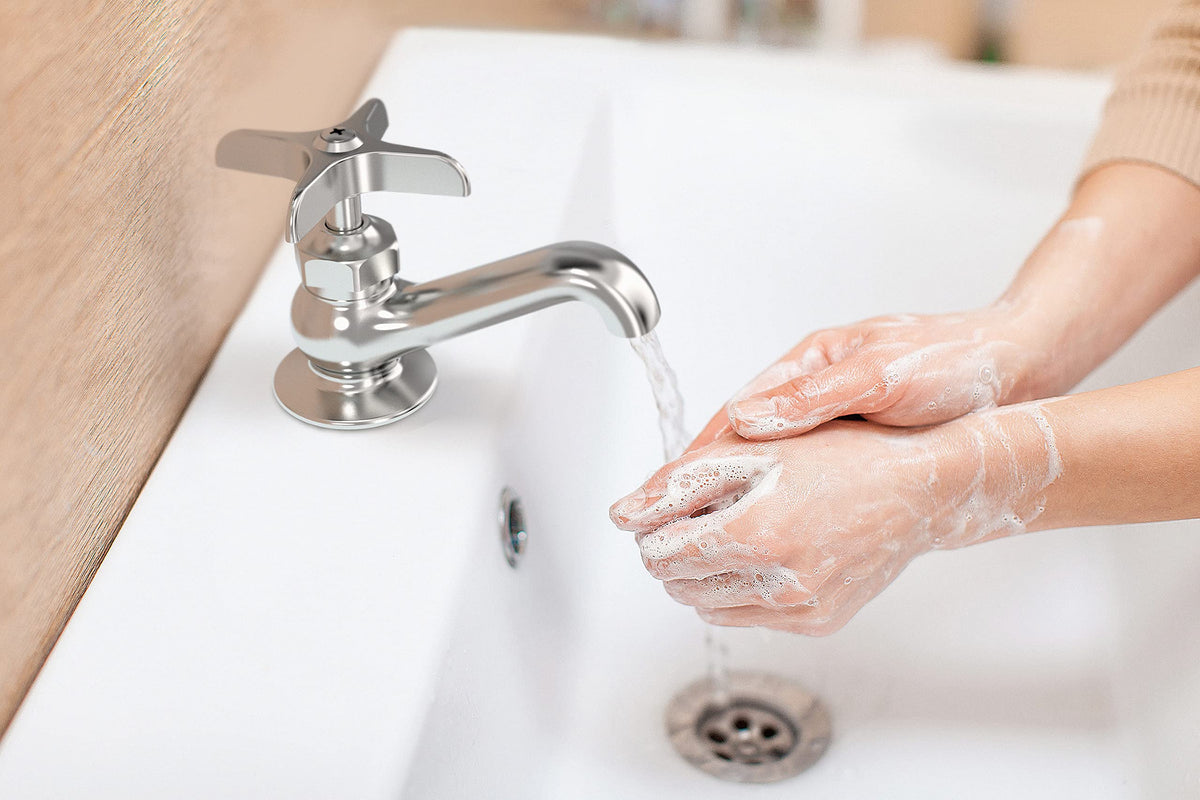 Central Brass 0239-P chrome faucet installed in a clean one-hole setup.