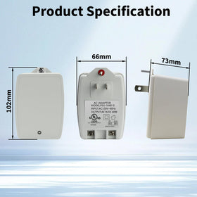 Compact transformer design fits neatly behind door chimes for clean wiring