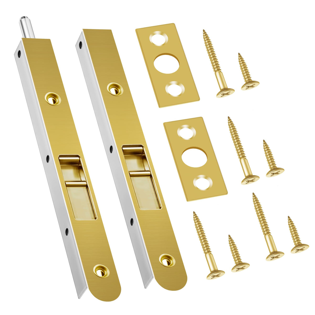 Ceoighe 7-inch flush bolt for double doors with copper finish resists corrosion.