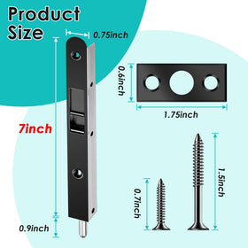 Ceoighe black-plated brass flush bolt close-up showing durable finish.