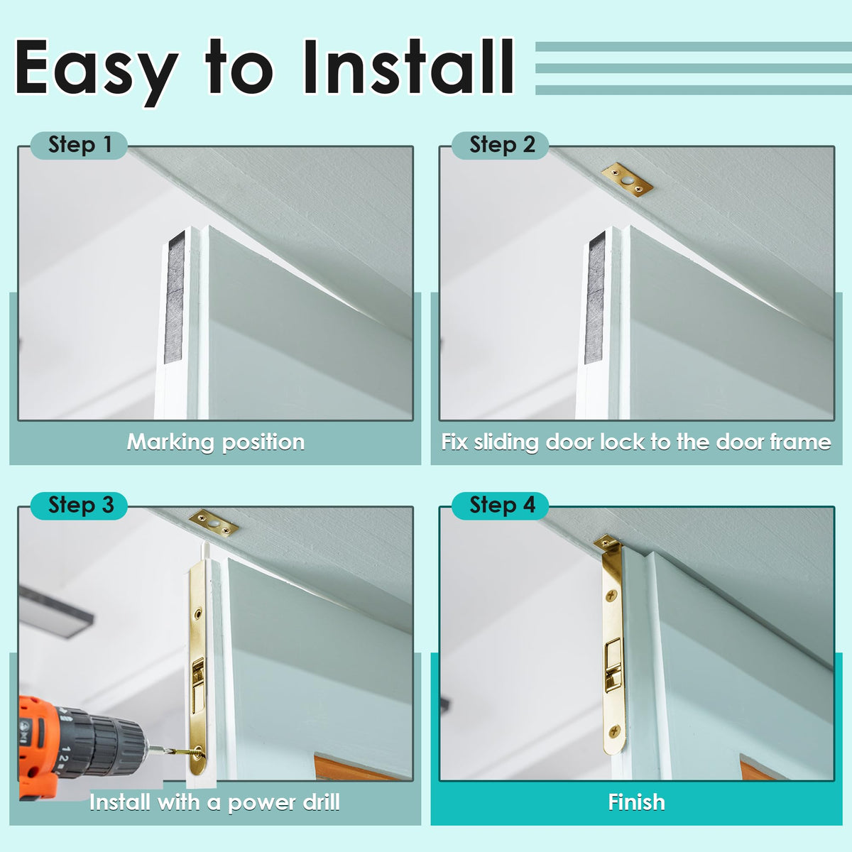 Ceoighe dual-door installation kit with surface strikes ensures easy mounting.