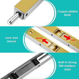 Ceoighe 7-inch flush bolt with reinforced screws for stability and smooth engagement.