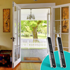 Ceoighe door hardware complements modern decor with concealed lever-style bolt.