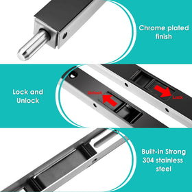 Ceoighe flush bolt installed on inactive leaf of double doors adds security.