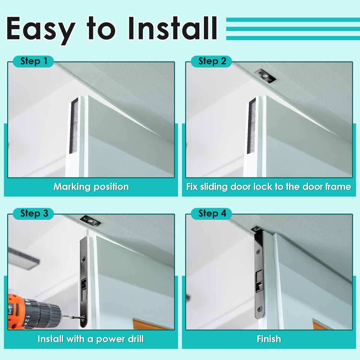 Ceoighe flush bolt includes rustproof screws and surface strikes for easy install.