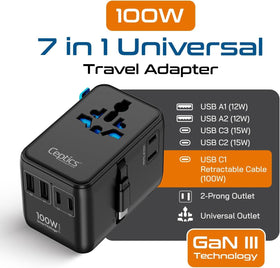 Ceptics GAN 100W 7-in-1 outlet for worldwide use