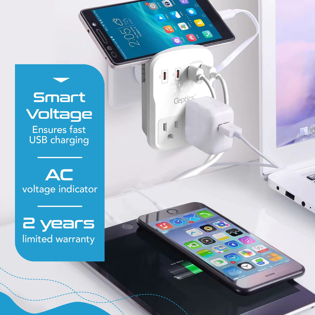 Ceptics WPS-5B 7-in-1 charging hub for multiple devices at once