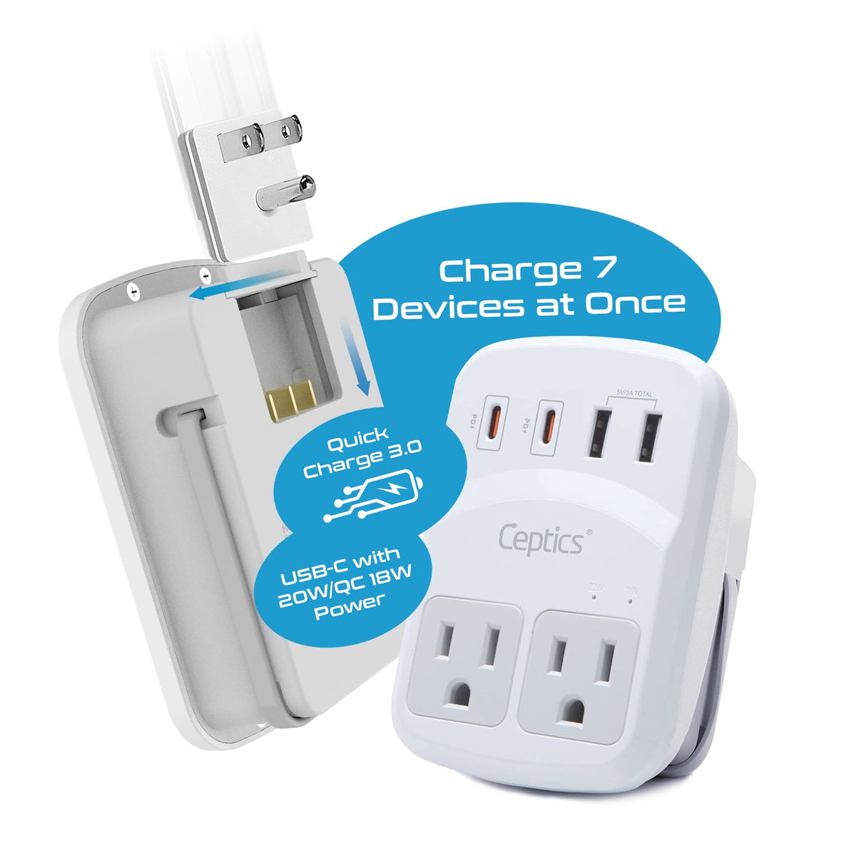 Ceptics WPS-5B compact dimensions ideal for travel in a carry-on
