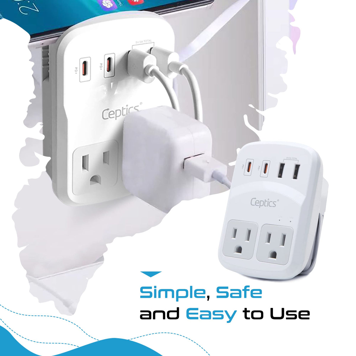 Ceptics WPS-5B SWADAPT adapters cover Europe, UK, US, AU, JP regions