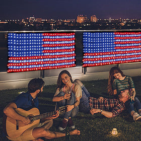 Cerflyer patriotic garden light brings flag-net glow to exterior spaces.