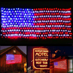 Cerflyer window display flag light brightens storefronts with flag-net theme.
