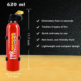 Cermug fire extinguisher mounted in car for road safety.