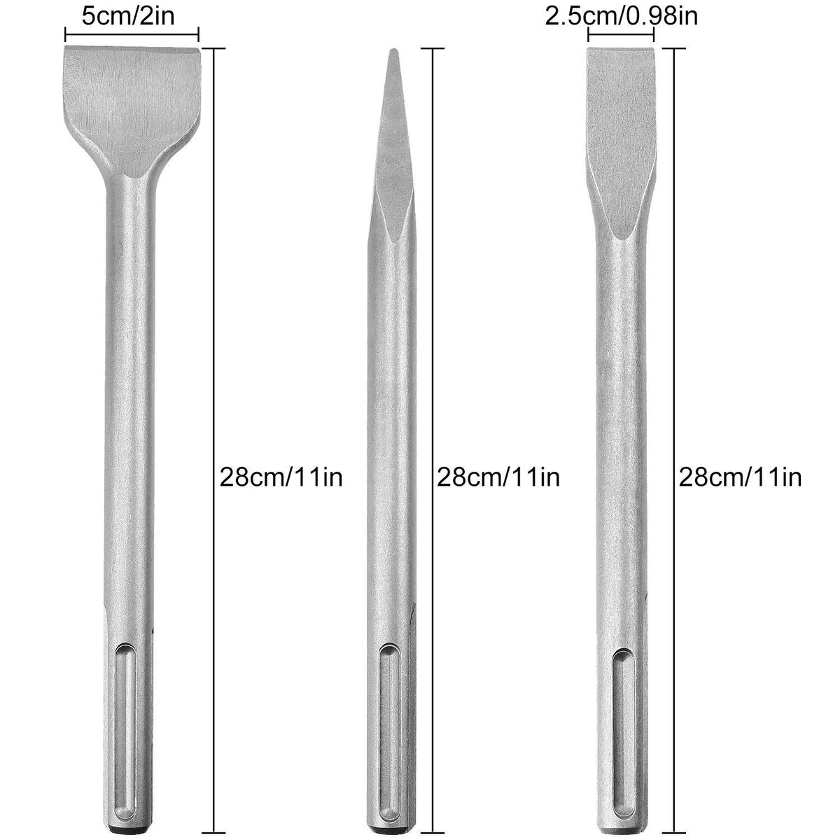 CertBuy SDS Max point chisel 280mm close-up, robust steel