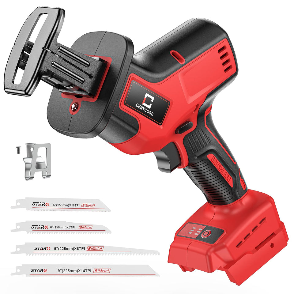 Cerycose cordless brushless reciprocating saw ready for Milwaukee batteries for versatile cuts