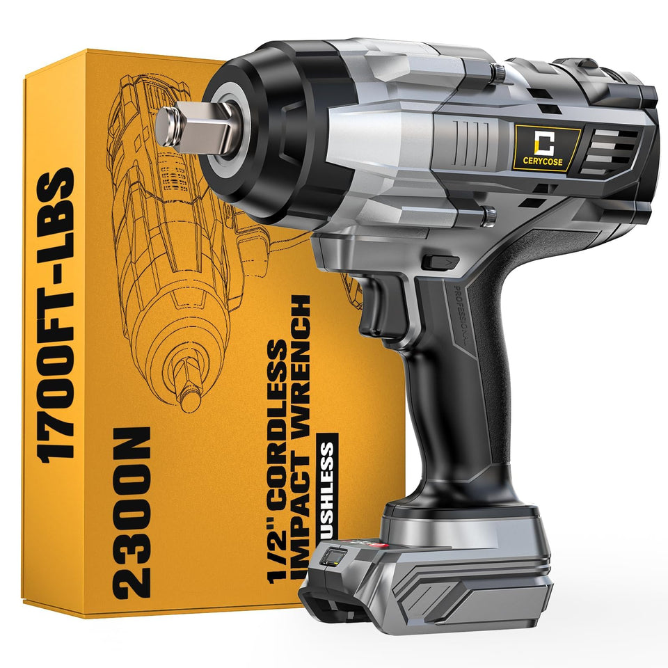 Cerycose cordless impact wrench in use for heavy vehicle maintenance