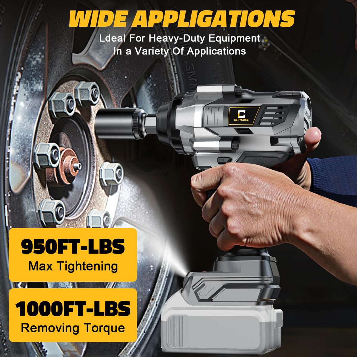 Cerycose impact wrench at 2100 RPM for efficient driving