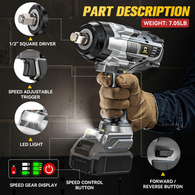 Bare tool only listing for the Cerycose cordless impact wrench