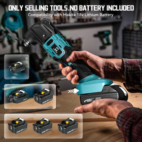 Cerycose oscillating tool compatible with Makita 18V batteries for flexible power on site.